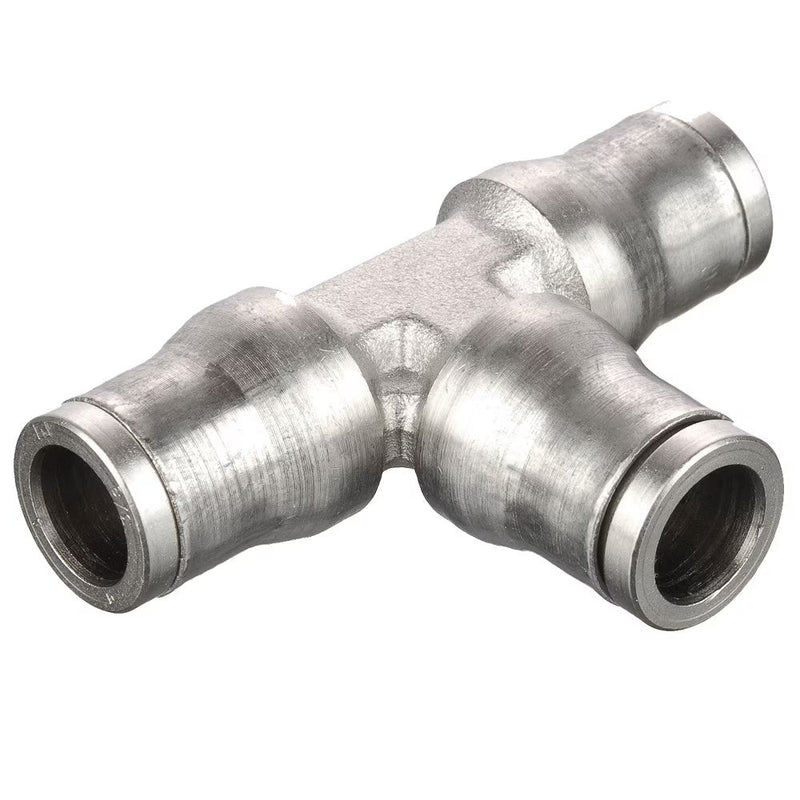 164PLM-6 by Parker | Prestolok PLM Metal Push-to-Connect Fittings | Tube to Tube Fittings | 3/8" Tube Size | 2.28" Length | 1.48" Width | Tee | Electroless Nickel-Plated Brass | Pack of 10