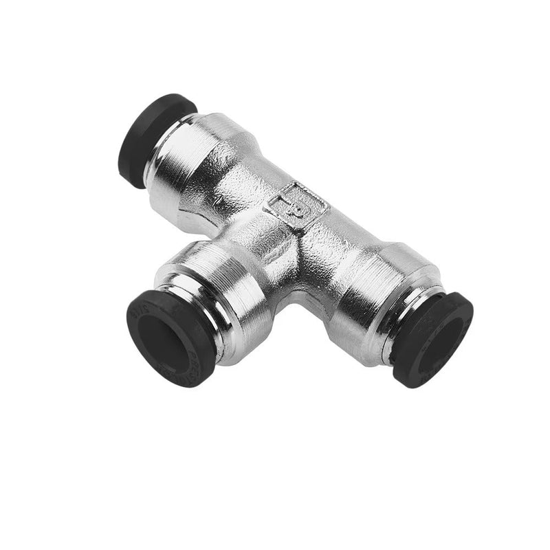 164PLP-2 by Parker | Prestolok PLP Push-to-Connect Fittings | Threaded Fitting | 1/8" Union Tube Size x 1/8" Union Tube Size x 1/8" Union Tube Size | .74" Length | .094" Flow Dia. | Tee | Nickel-Plated Brass | Pack of 10