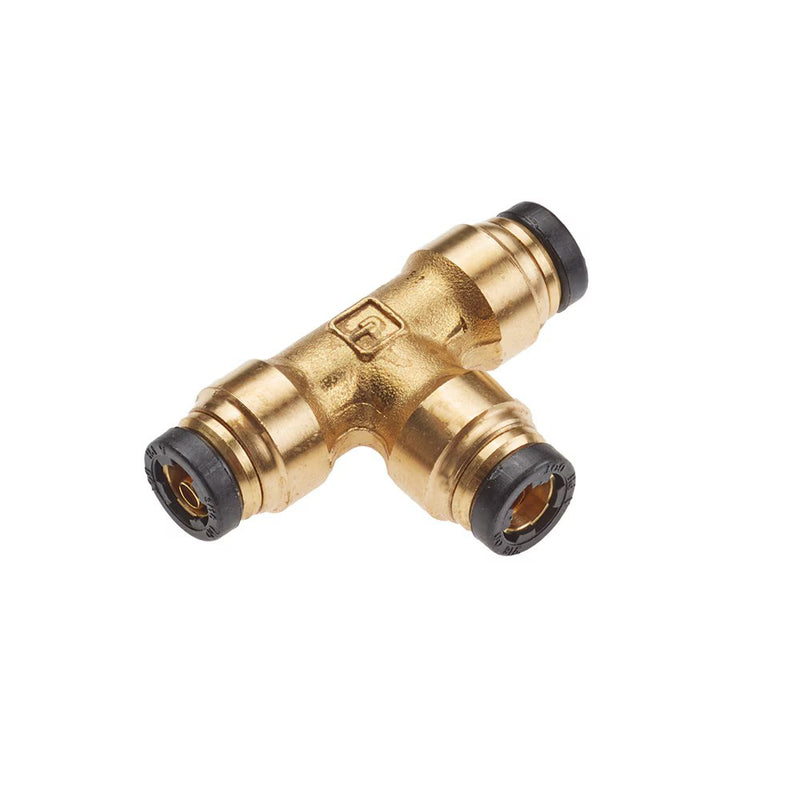 164PTC-4 by Parker | Threaded Fitting | Union | 1/4" Push-to-Connect | 1.70" Length | Tee | Brass | Pack of 10