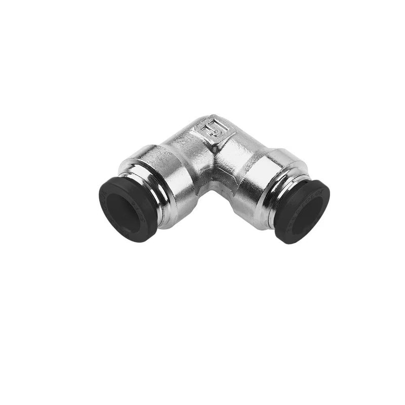 165PLP-6 by Parker | Prestolok PLP Push-to-Connect Fittings | Tube to Tube Fitting | 3/8" Union Tube Size | 1.01" Length | .312" Flow Dia. | 90° Elbow | Nickel-Plated Brass | Pack of 10