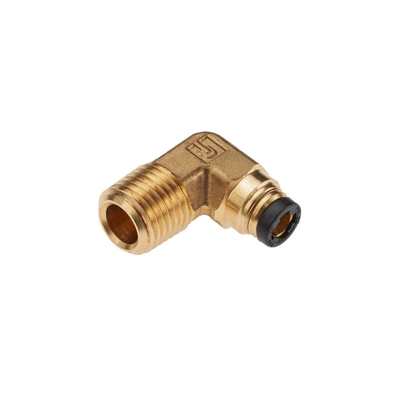169PTCNS-10-6 by Parker | Threaded Fitting | 5/8" Rigid Push-to-Connect x 3/8" Male NPT Thread | 90° Elbow | Brass | Pack of 5