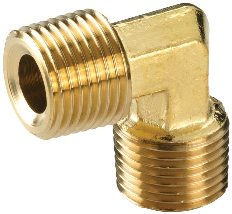 1690202C by Dixon Valve | Male Pipe Nipple | 90° Elbow | 1/8" Male NPTF x 1/8" Male NPTF | Forged Brass