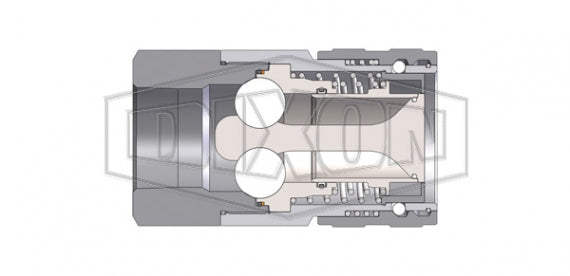 16HTF16 by Dixon Valve | Hydraulic Quick Disconnect Coupling | HT-Series | 2" Female NPTF x 2" ISO16028 Flushface Interchange | Socket | Nitrile Seal | Steel