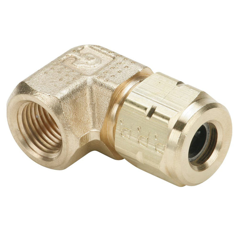 170VL-5-4 by Parker | Vibra-Lok Fittings | 1/4" Tube Size x 1/8" Female Pipe Thread | 90° Elbow | Brass | Pack of 5