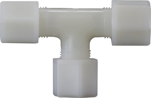 17105N (17-105N) by Midland | Plastic Compression Fitting | Union | 3/8" Tube OD x 3/8" Tube OD x 3/8" Tube OD | Tee | White Nylon