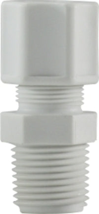 17179P (17-179P) by Midland | Plastic Compression Fitting | Male Connector | 1/4" Tube OD x 1/8" Male Pipe | Straight | Polypropylene