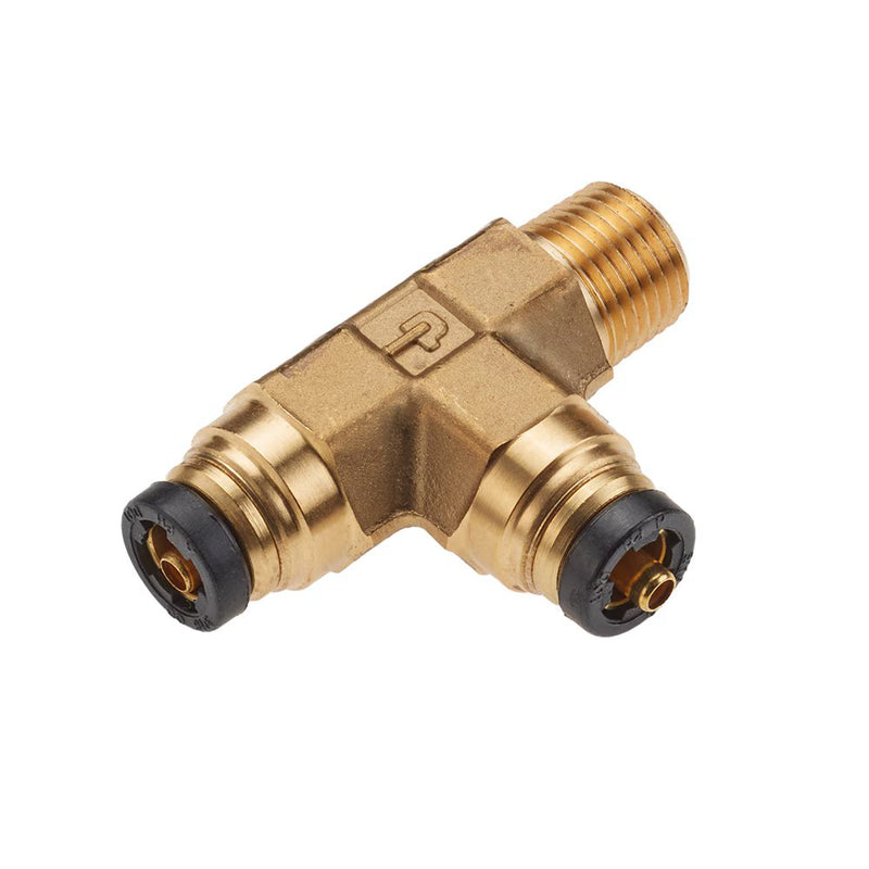 171PTCNS-5/32-2 by Parker | Threaded Fitting | 5/32" Rigid Push-to-Connect x 1/8" Male NPT Thread | 1.51" Length | Tee | Brass | Pack of 10