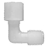 17238N (17-238N) by Midland | Plastic Compression Fitting | 1/2" Tube OD x 1/2" Male Pipe | 90° Elbow | White Nylon