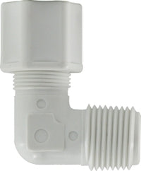 17233P (17-233P) by Midland | Plastic Compression Fitting | 3/8" Tube OD x 1/4" Male Pipe | 90° Elbow | Polypropylene