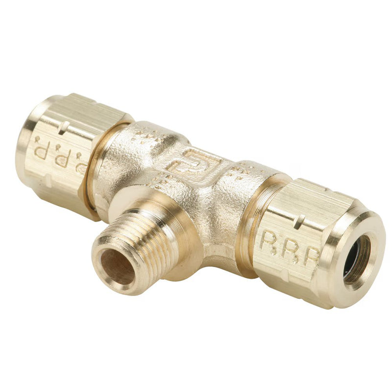 172VL-4-2 by Parker | Vibra-Lok Fittings | 1/4" Tube Size x 1/8" Male Pipe Thread | 9/16" Hex | Tee | Brass