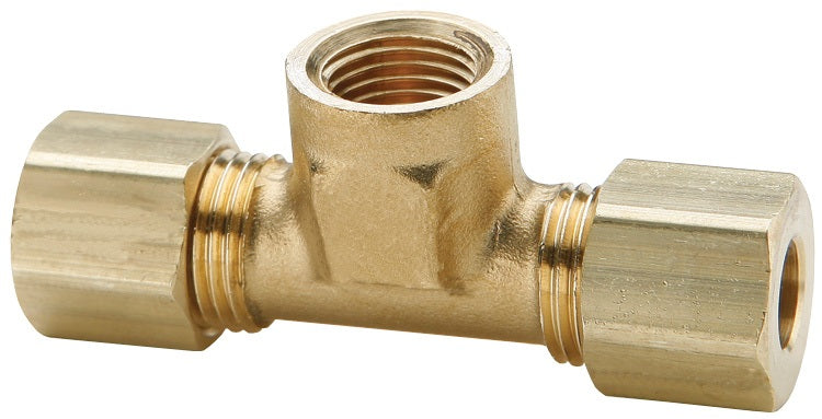 177C-0402 by Dixon Valve | Compression Fitting | Female Branch Tee | 1/8" Female Pipe x 1/4" Tube OD x 1/4" Tube OD | Brass