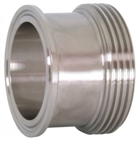 17MP-15-R200 Dixon Valve Clamp x Threaded Bevel Seat Adapter - 2" Tube OD - 316L Stainless Steel