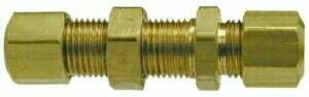 18089 by Midland | Compression Fitting | Bulkhead Union | 5/16" Tube OD | Straight | Brass