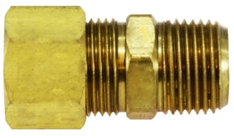 18209 (18-209) by Midland | Compression Fitting | Tank Adapter Drilled Thru (No Stop) | 1/4" Tube OD x 1/4" Male NPTF | Straight | Brass