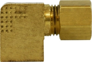 18252B by Midland | Compression Fitting | Barstock Female | 3/16" Tube OD x 1/8" Female NPTF | 90° Elbow | Brass