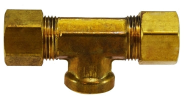 18325 (18-325) by Midland | Compression Fitting | Female Forged | 3/8" Tube OD x 1/8" Female NPTF | Tee | Brass