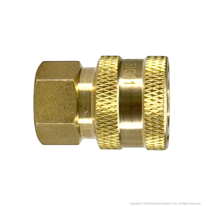 1EF1-B by Dixon Valve | Hydraulic Quick Disconnect Coupling | E-Series | 1/8" Female NPTF x 1/8" Straight-Through Interchange | Socket | Nitrile Seal | Brass