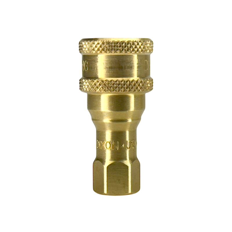 1HF1-B by Dixon Valve | Hydraulic Quick Disconnect Coupling | H-Series | 1/8" Female NPTF x 1/8" ISO-B Interchange | Socket | Nitrile Seal | Brass