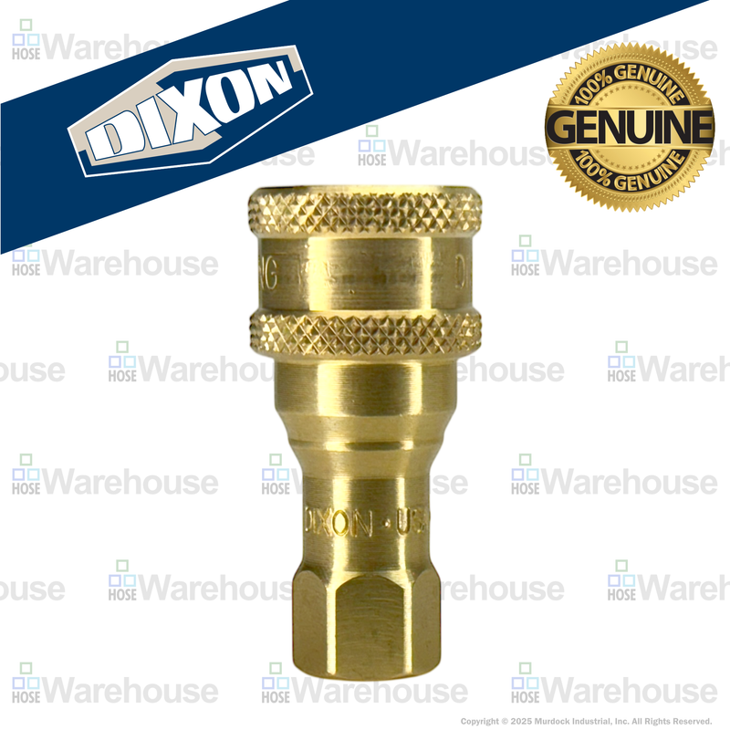 1HF1-B by Dixon Valve | Hydraulic Quick Disconnect Coupling | H-Series | 1/8" Female NPTF x 1/8" ISO-B Interchange | Socket | Nitrile Seal | Brass