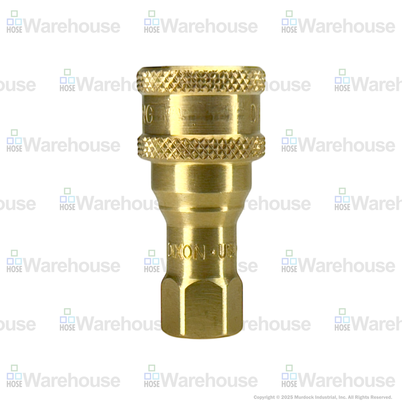 1HF1-B by Dixon Valve | Hydraulic Quick Disconnect Coupling | H-Series | 1/8" Female NPTF x 1/8" ISO-B Interchange | Socket | Nitrile Seal | Brass