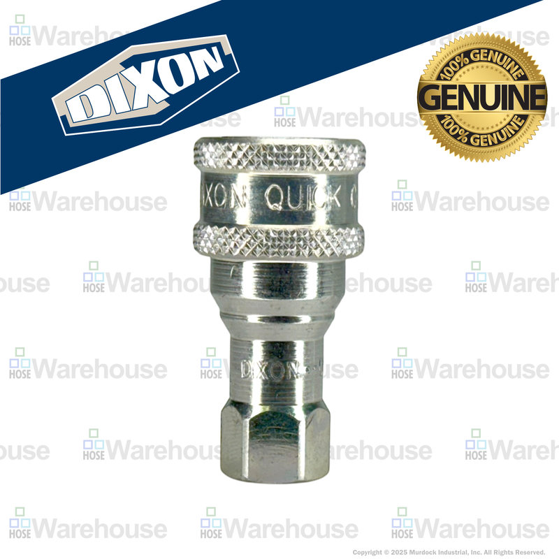 1HF1 by Dixon Valve | Hydraulic Quick Disconnect Coupling | H-Series | 1/8" Female NPTF x 1/8" ISO-B Interchange | Socket | Nitrile Seal | Steel