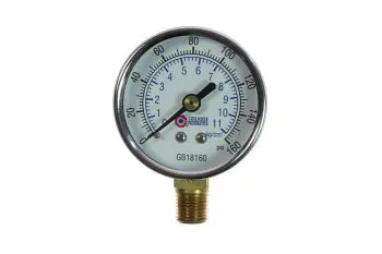 GB18160 by Coilhose | Pressure Gauge | 2" Chrome Dial Gauge | 1/8" Bottom Mount | 0-160 PSI