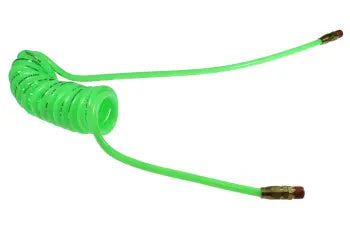 PR38-30B-G by Coilhose | Flexcoil Air Hose | 3/8" Hose ID x 9/16" Hose OD | 3/8" Male NPT Reusable Swivel Fittings | Green | Polyurethane | 30ft