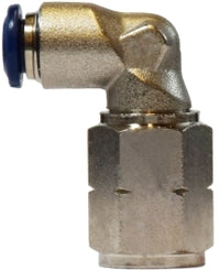 20090N (20-090N) by Midland | Push-In Fitting | Female Swivel | 1/4" Tube OD x 1/4" Female NPTF | 90° Elbow | Nickel Plated Brass