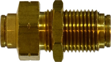 20129 (20-129) by Midland | Push-In Fitting | Bulkhead Union | 1/2" Tube OD | Straight | Brass