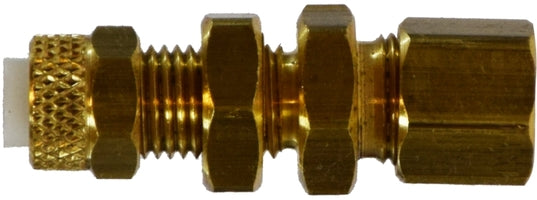 20333 (20-333) by Midland | Flareless Fitting | Poly-Flo® Bulkhead Union | 1/4" Flareless x 1/4" Compression | Straight | Brass