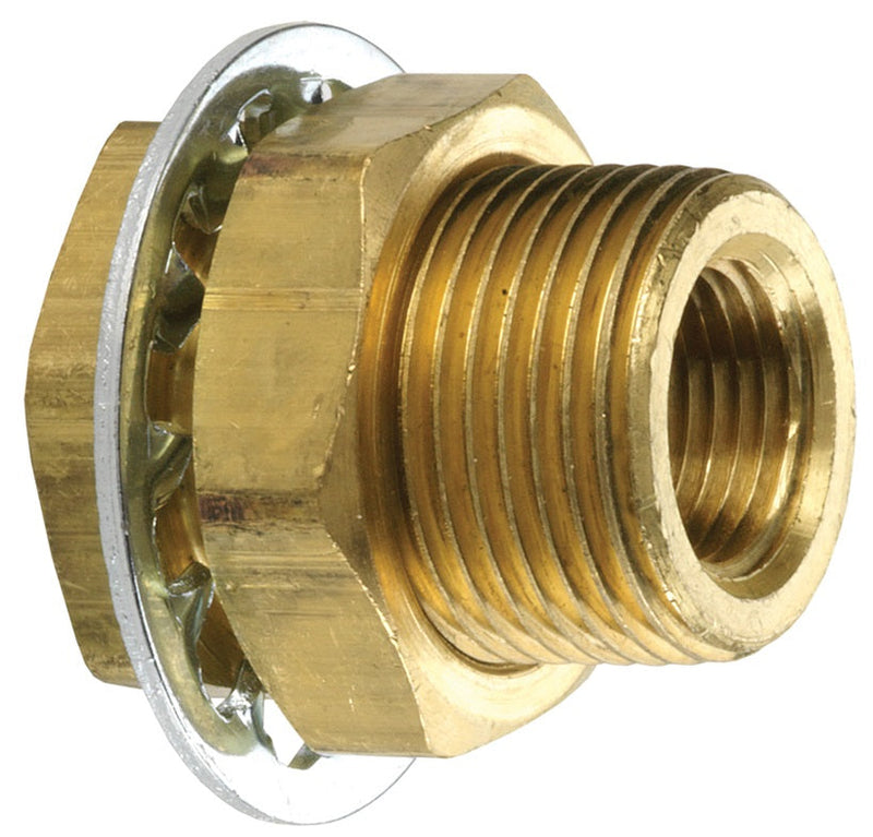 207BH6 by Dixon Valve | Bulkhead Coupling | 3/8" Female NPTF | 1" External Male UNS | 1.31" Length | Brass