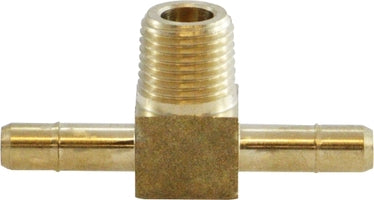 21193 (21-193) by Midland | Barb for Plastic Tubing | 1/4" Tube OD x 1/4" Tube OD x 1/8" Male Pipe | Tee | Brass