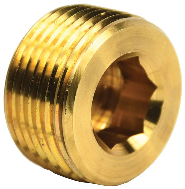 2191600C by Dixon Valve | Hex Socket Plug | 1" Male NPTF | Lead-Free Brass 260/270