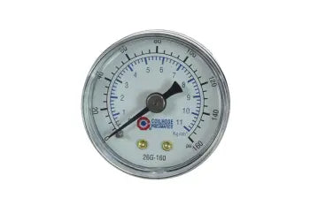 26G-160-DL by Coilhose | 1-1/2" Dial Gauge 0-160 PSI | 1/8" Back Mount | Display | Pack of 5