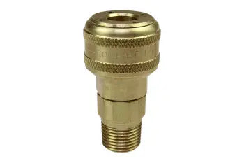 155A by Coilhose | Coilflow™ Automatic Industrial Interchange Coupler | 1/4" Body Size | 3/8" Male NPT Thread | Straight | Brass (Type 15)
