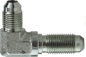 270114 by Midland | Hydraulic JIC Bulkhead Union | 7/8" Male JIC 37° Flare x 7/8" Male JIC 37° Flare | 90° Elbow | Steel