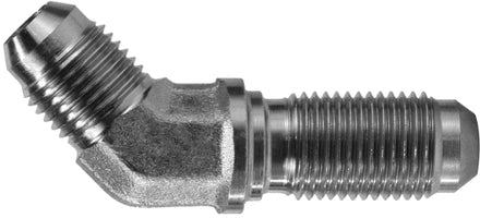 2702-24-24 by Midland | Hydraulic JIC Bulkhead Union | 1-1/2" Male JIC 37° Flare x 1-1/2" Male JIC 37° Flare | 45° Elbow | Steel