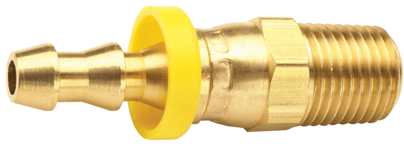 2710604C by Dixon Valve | Push-On Hose Barb Fitting | 1/4" Male NPTF Swivel x 3/8" Hose ID | Brass