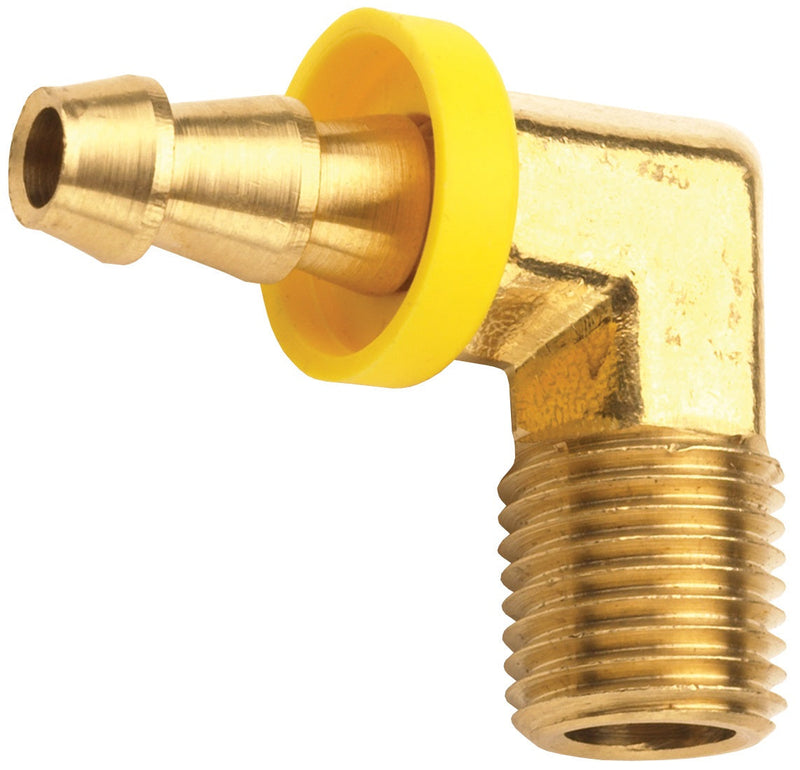 2731212C by Dixon Valve | Push-On Hose Barb Fitting | 90° Elbow | 3/4" Male NPTF x 3/4" Hose ID | Brass