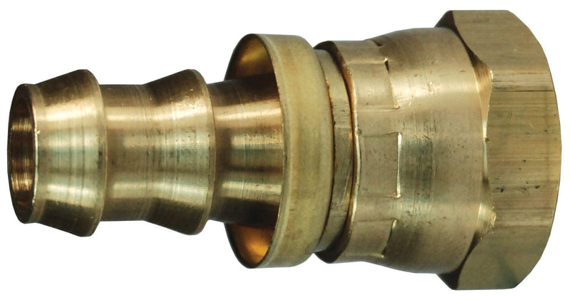 2780604CBC by Dixon Valve | Push-On Hose Barb Fitting with Ball Seat | with Brass Cap | 1/4" Female NPSM Swivel x 3/8" Hose ID | Brass