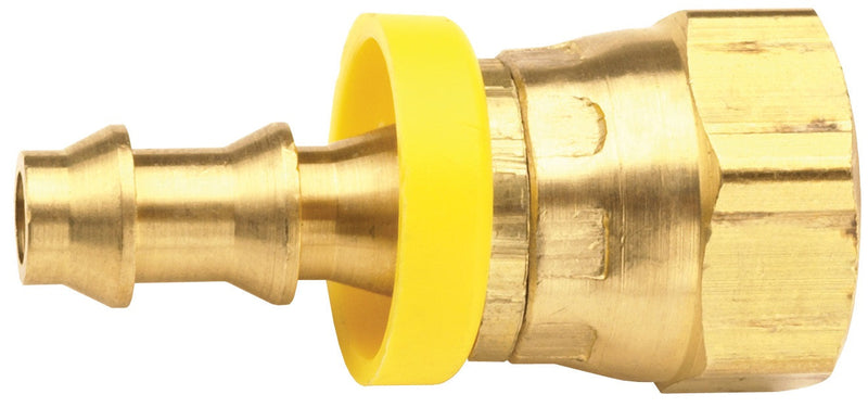 2780404C by Dixon Valve | Push-On Hose Barb Fitting with Ball Seat | 1/4" Female NPSM Swivel x 1/4" Hose ID | Brass