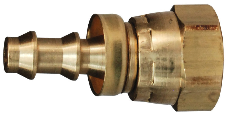 2800604CBC by Dixon Valve | Push-On Hose Barb Fitting with Gasket Seat | with Brass Cap | 1/4" Female NPSM Swivel x 3/8" Hose ID | Brass