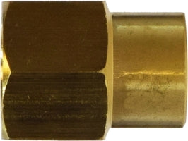 28180 (28-180) by Midland | Female Pipe Reducing Coupling | 1/2" Female NPTF x 1/8" Female NPTF | Straight | Brass (*Not to SAE Specs)