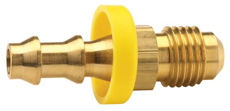 2820407C by Dixon Valve | Push-On Hose Barb Fitting | Male 45° SAE Swivel | 1/4" Tube OD | 1/4" Hose ID x 1/4" Male SAE 45° Flare | Brass