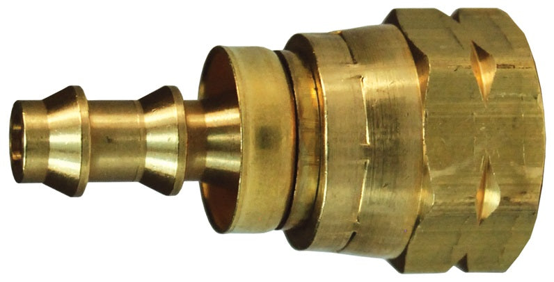 2841217CBC by Dixon Valve | Push-On Hose Barb Fitting | Female 45° SAE Swivel | with Brass Cap | 3/4" Tube OD | 3/4" Hose ID x 3/4" Female SAE 45° Flare | Brass