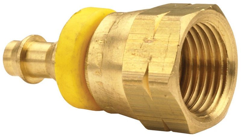 2840410C by Dixon Valve | Push-On Hose Barb Fitting | Female 45° SAE Swivel | 3/8" Tube OD | 1/4" Hose ID x 3/8" Female SAE 45° Flare | Brass
