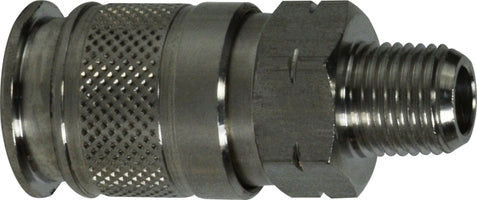 28579SS (28-579SS) by Midland | Universal Series Pneumatic Male Coupler | 1/4" Male NPT | 1/4" Body Size | Straight | Stainless Steel