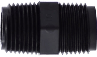 28614B (28-614B) by Midland | Plastic Pipe Fitting | Hex Nipple | 1/2" Male Pipe x 1/2" Male Pipe | Straight | Black Polyethylene