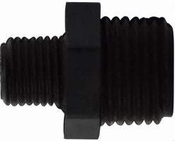 28628B (28-628B) by Midland | Plastic Pipe Fitting | Reducing Hex Nipple | 3/4" Male Pipe x 3/8" Male Pipe | Straight | Black Polyethylene