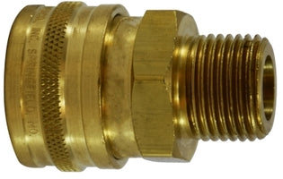 28667 (28-667) by Midland | ST Series (High Flow) Pneumatic Male Coupler | 1/8" Male Pipe | 1/8" Body Size | Straight | Brass